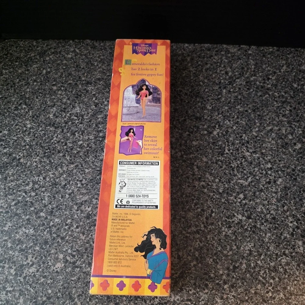 Vintage Disney Hunchback‎ of Notre Dame Esmeralda Doll 1996 Mattel NRFB In Box